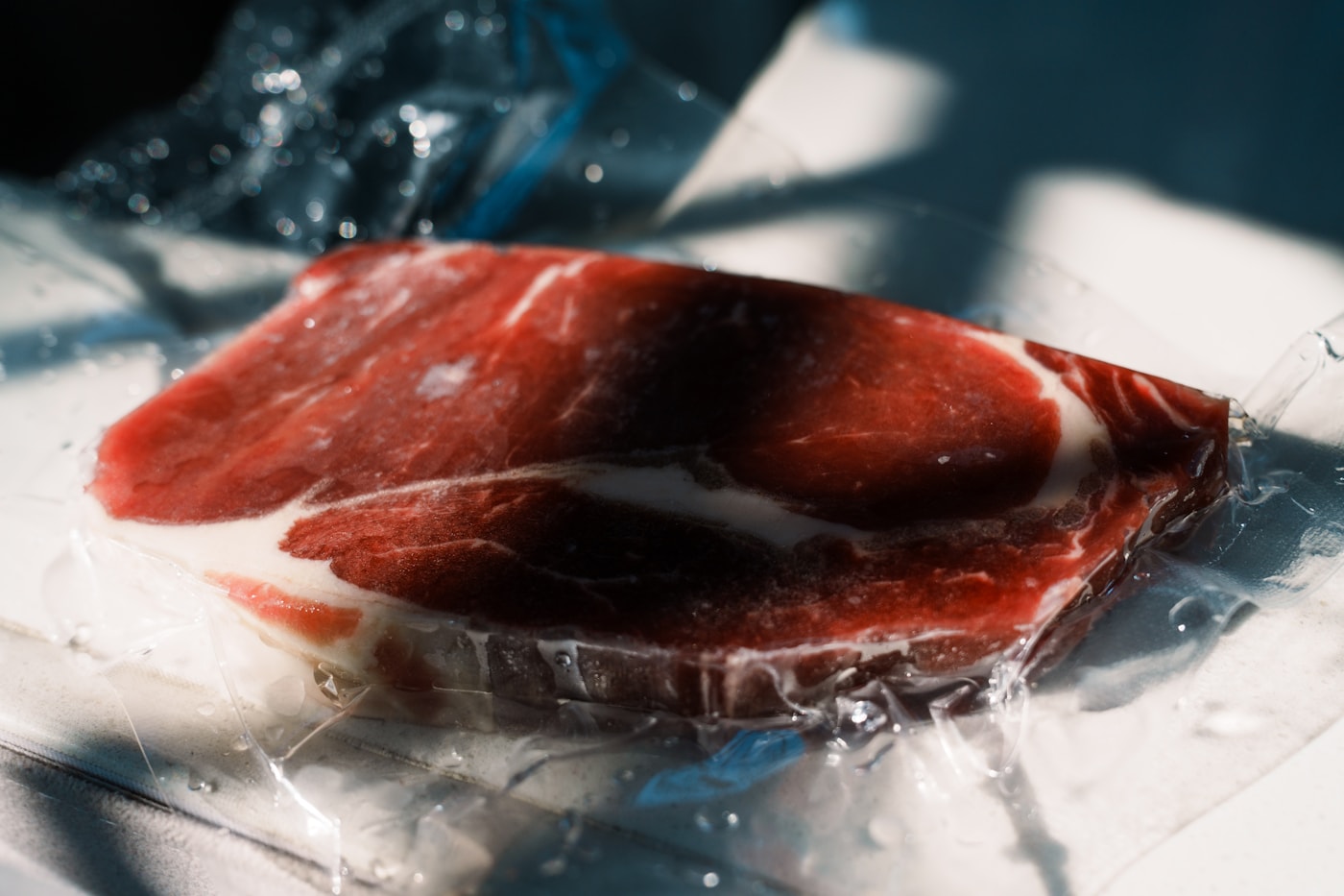 Vacuum packed beef steak